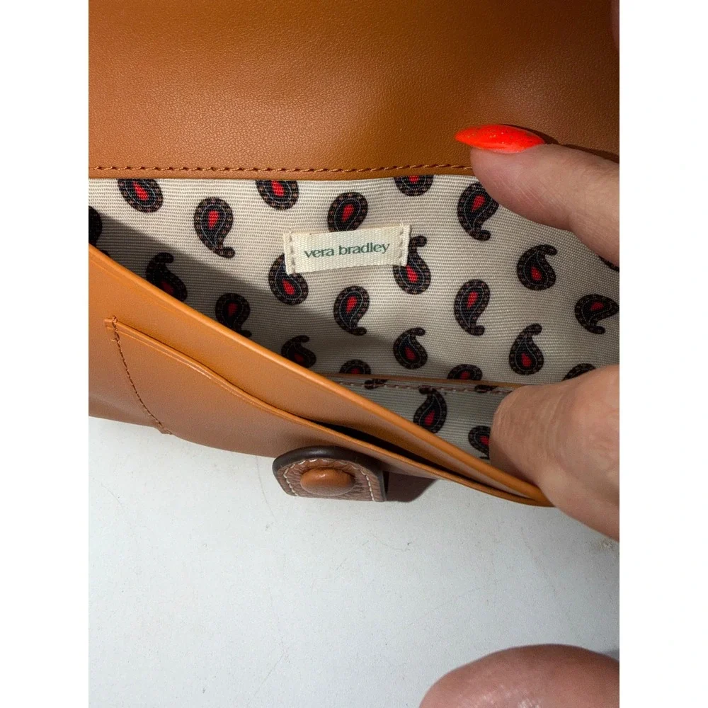 Vera Bradley Roasted Pecan Leather Phone Wristlet Wallet 50345-20137 NEW